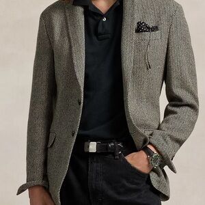 Polo by Ralph Lauren Herringbone Blazer - Black and Cream